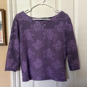 George Women's Purple Floral Lace Blouse